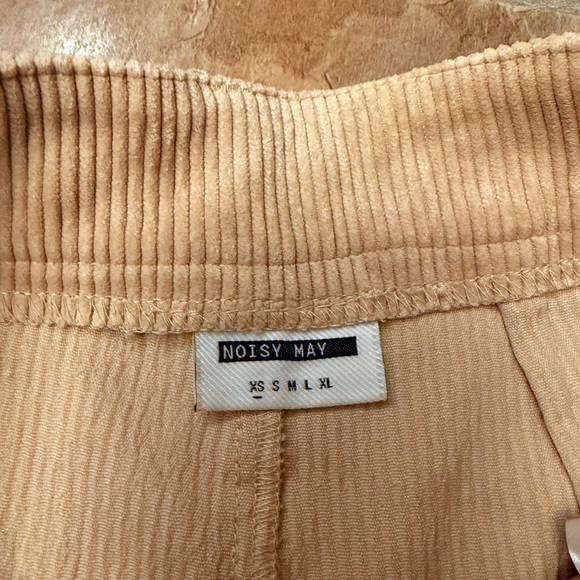 Noisy May High Rise Straight Leg Corduroy Pants Beige XS - Picture 5 of 6